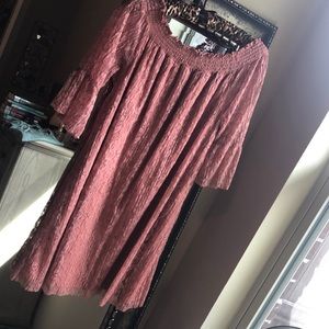 Dusty Pink Lace Dress